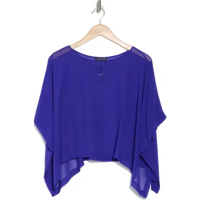 Eileen Fisher Bateau Neck Silk Crop Top In Blue Violet