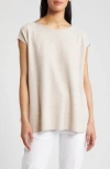 EILEEN FISHER EILEEN FISHER BATEAU NECK SLEEVELESS ORGANIC LINEN & ORGANIC COTTON TUNIC SWEATER