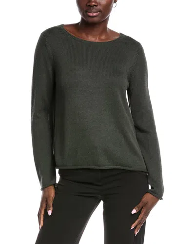 Eileen Fisher Bateau Neck Sweater In Green