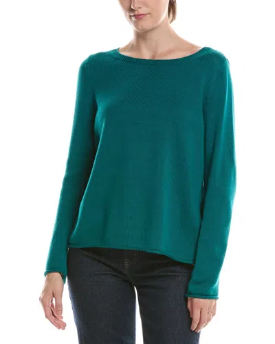 Eileen Fisher Bateau Neck Sweater In Green