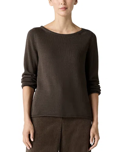 Eileen Fisher Bateau Neck Sweater In Wren