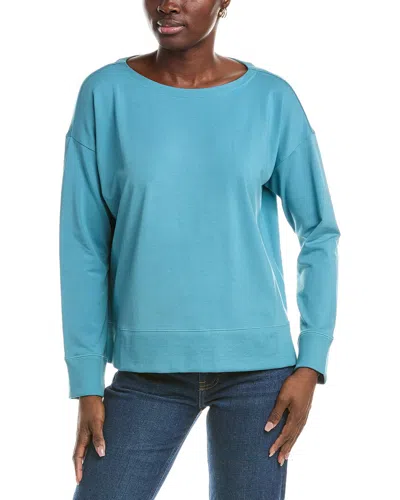 Eileen Fisher Bateau Neck Top In Blue