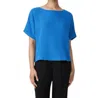 Eileen Fisher Bateau Neck Organic Cotton Top In Multi