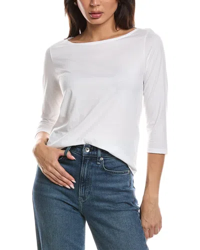 Eileen Fisher Bateau Neck Top In White