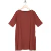 Eileen Fisher Bateau Neck Tunic Top In Deep Turmeric