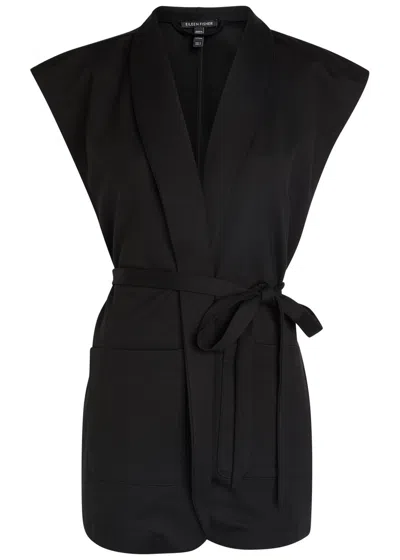 Eileen Fisher Belted Jersey Vest In Black