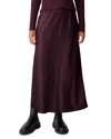 Eileen Fisher Bias Cut Maxi Skirt In Burgundy