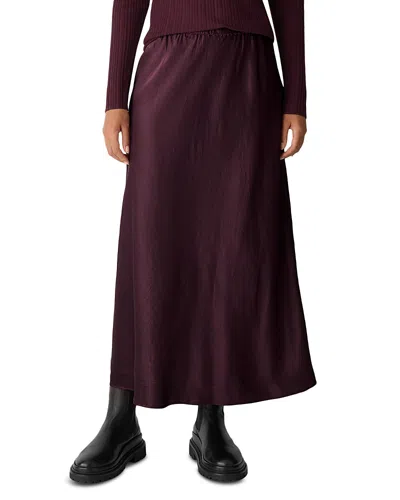 Eileen Fisher Bias Cut Maxi Skirt In Burgundy