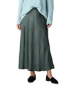Eileen Fisher Crinkle Satin Bias Skirt In Green