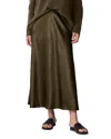 Eileen Fisher Bias Cut Organic Linen A-line Skirt In Green