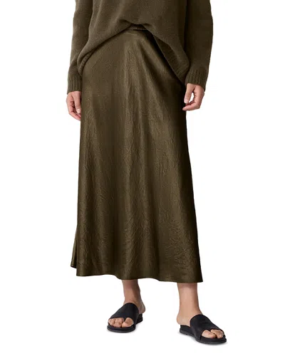 Eileen Fisher Bias Cut Maxi Skirt In Green