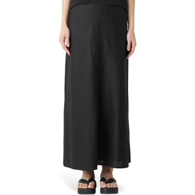 Eileen Fisher Bias Cut Organic Linen A-line Skirt In Black