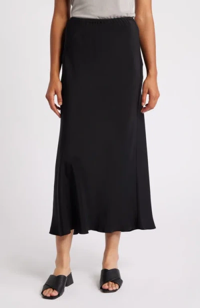 Eileen Fisher Bias Cut Silk Maxi Skirt In Black