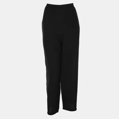 Pre-owned Eileen Fisher Black Linen Blend Straight Pants Xxl