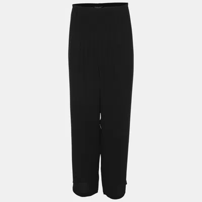 Pre-owned Eileen Fisher Black Silk Trousers Xxl