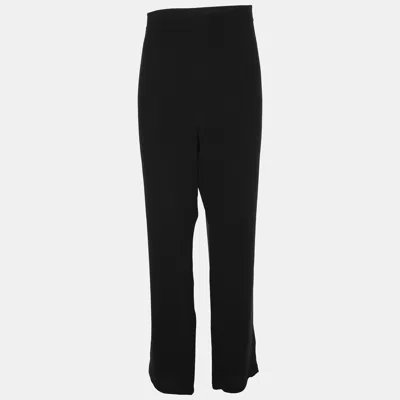 Pre-owned Eileen Fisher Black Silk Trousers Xxl