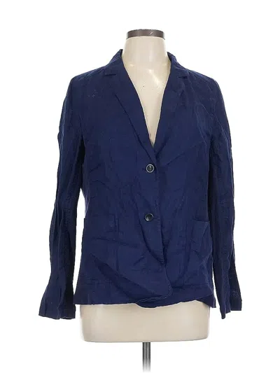 Pre-owned Eileen Fisher Blazer Jacket In Blue