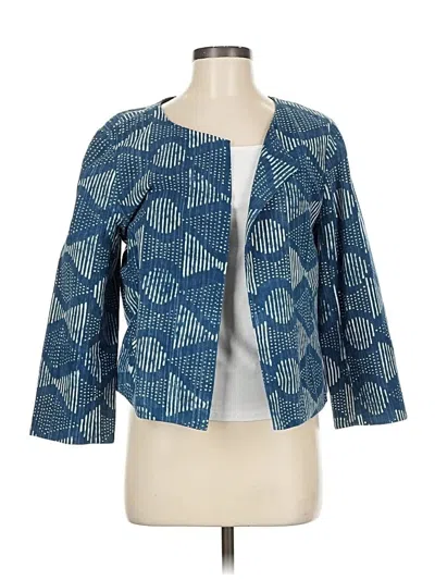 Pre-owned Eileen Fisher Blazer Jacket In Blue