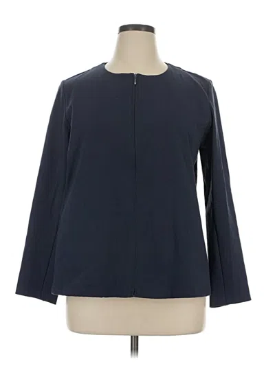 Pre-owned Eileen Fisher Blazer Jacket In Blue