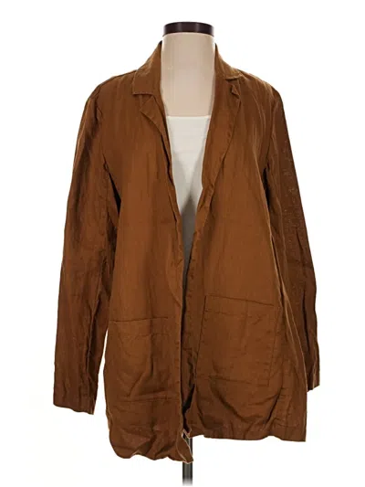 Pre-owned Eileen Fisher Blazer Jacket In Brown