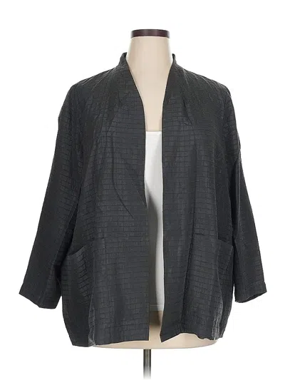 Pre-owned Eileen Fisher Blazer Jacket In Gray