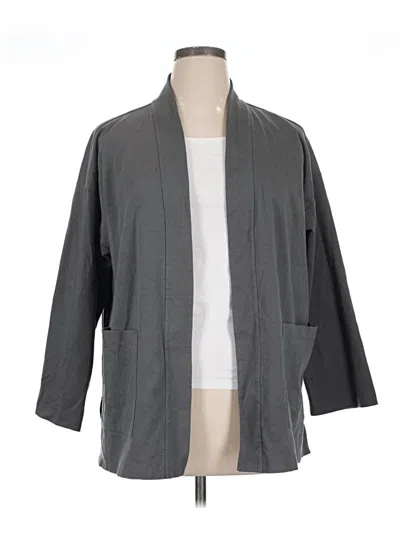 Pre-owned Eileen Fisher Blazer Jacket In Gray