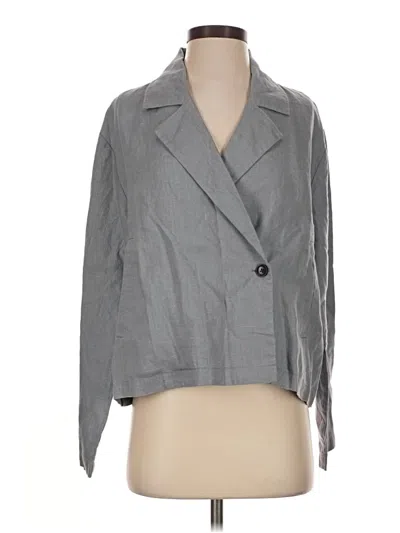 Pre-owned Eileen Fisher Blazer Jacket In Gray