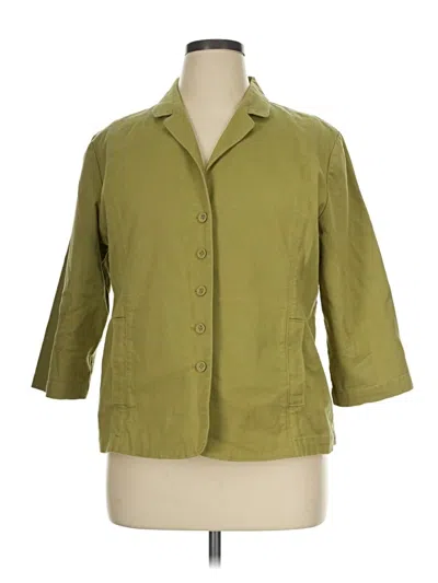 Pre-owned Eileen Fisher Blazer Jacket In Green