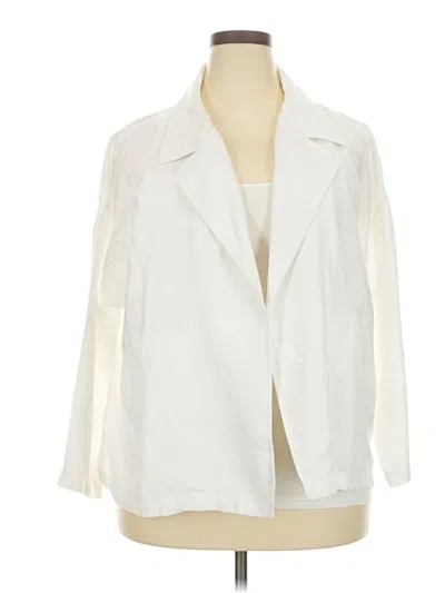 Pre-owned Eileen Fisher Blazer Jacket In White