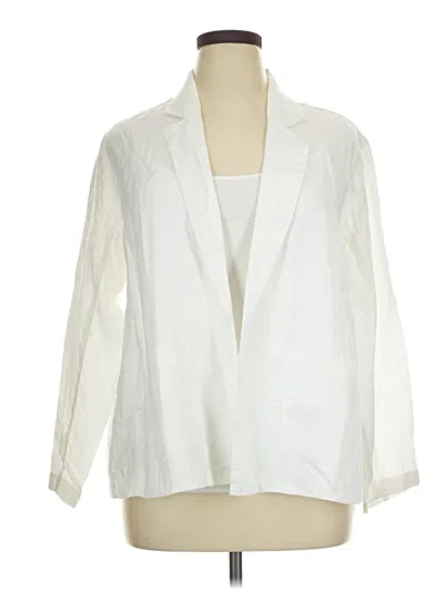 Pre-owned Eileen Fisher Blazer Jacket In White