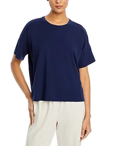 Eileen Fisher Boat Neck Boxy Top In Midnight