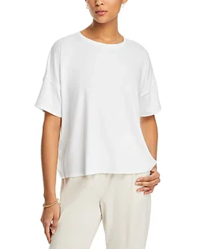 Eileen Fisher Boat Neck Boxy Top In White