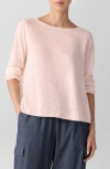 Eileen Fisher Lightweight Organic Cotton Terry Box-top In Pink