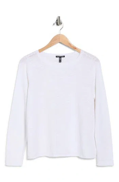 Eileen Fisher Boat Neck Organic Linen & Cotton Sweater In White