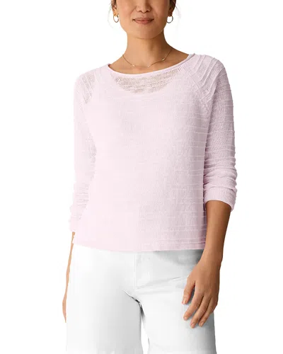 Eileen Fisher Boat Neck Sweater In Pink