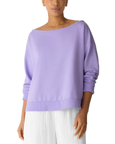 Eileen Fisher Boat Neck Sweatshirt In Purple