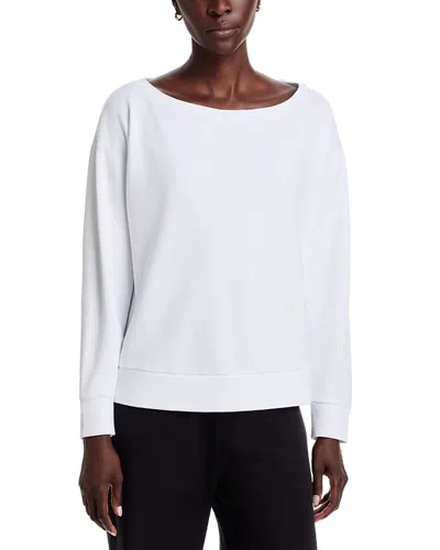 Eileen Fisher Boat Neck Sweatshirt In White