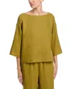 Eileen Fisher Boat Neck Top In Corin