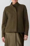 Eileen Fisher Boiled Wool Jacket In Multi