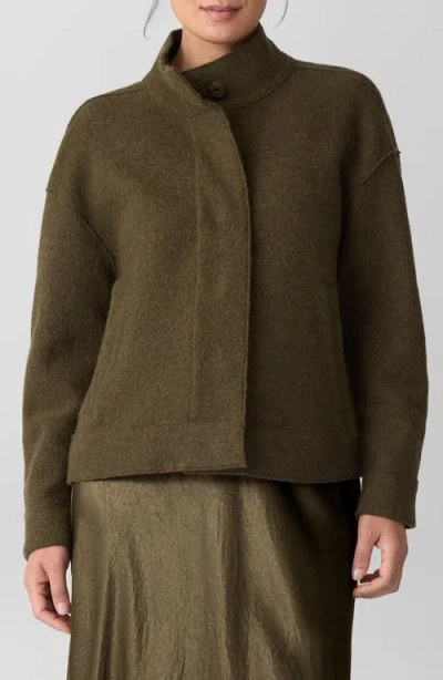 Eileen Fisher Boiled Wool Jacket In Multi