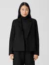 Eileen Fisher Boiled Wool Jersey Blazer In Black