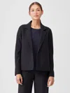 Eileen Fisher Boiled Wool Jersey Blazer In Black