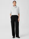 Eileen Fisher Boiled Wool Jersey Cargo Pant In Black