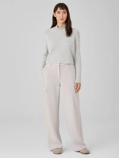 Eileen Fisher Boiled Wool Jersey Cargo Pant In Gray