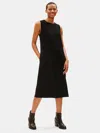 Eileen Fisher Boiled Wool Jersey Lantern Dress In Black