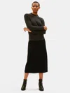 Eileen Fisher Boiled Wool Jersey Lantern Skirt In Black
