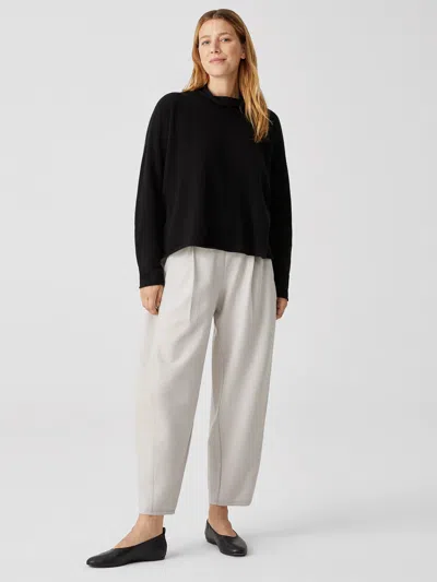 Eileen Fisher Boiled Wool Jersey Pleated Lantern Pant In Multi