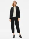 Eileen Fisher Boiled Wool Jersey Shawl Collar Jacket In Black