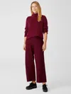 Eileen Fisher Boiled Wool Jersey Straight Pant In Purple