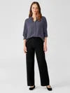 Eileen Fisher Boiled Wool Jersey Straight Pant In Black
